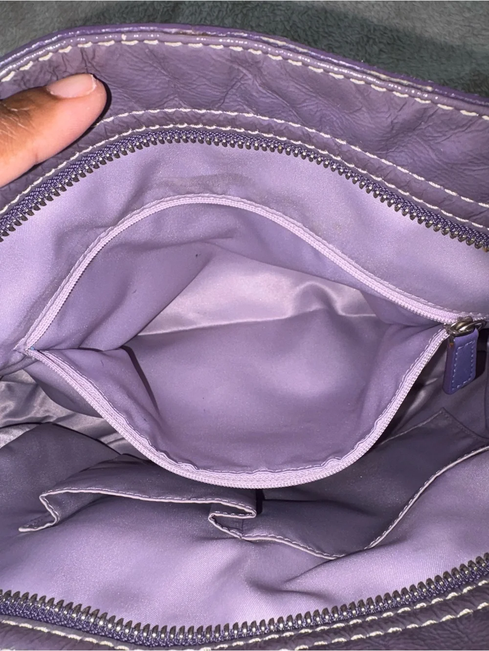 Vintage Coach Lavender Satin Signature Shoulder Bag